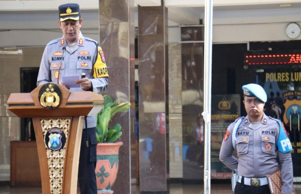Foto : Kapolres Lumajang saat menyampaikan pemaparan