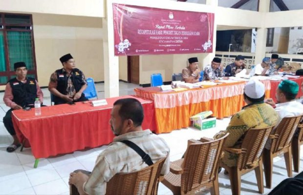 Foto: Suasana rekapitulasi penghitungan hasi suara di Kecamatan Gayam.