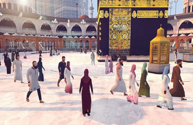 Foto: Ilustrasi Manasik Haji dengan menggunakan Metaverse (doc: upyo.com)