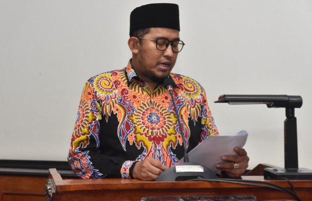 Foto: Bupati Sumenep Achmad Fauzi Wongsojudo saat memberi sambutan (by. Ibnu)