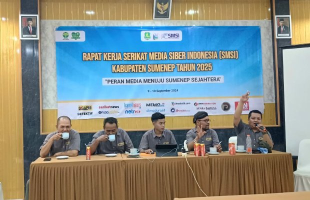 Foto: Pengurus dan anggota SMSI Sumenep saat menggelar rapat kerja, Senin (09/09/2024)