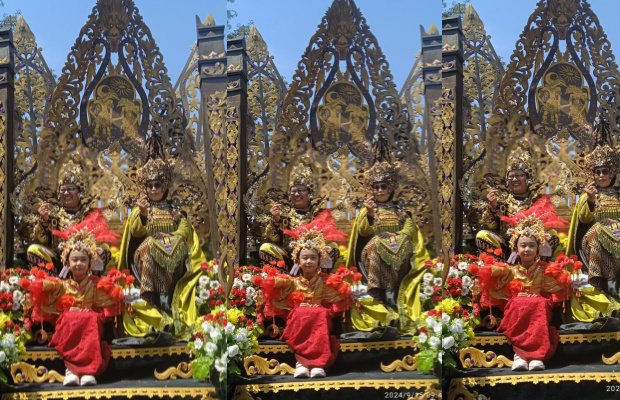 Foto: Muhammad Agus Salim beserta istri pakai kostum Rama Shinta