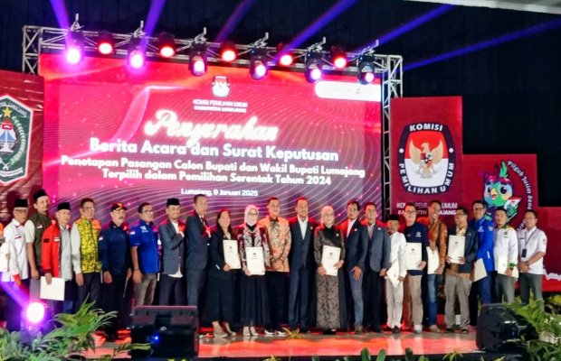 Foto: Penetapan Pasangan Calon Bupati Dan Wakil Bupati Lumajang Terpilih Dalam Pemilihan Serentak Tahun 2024