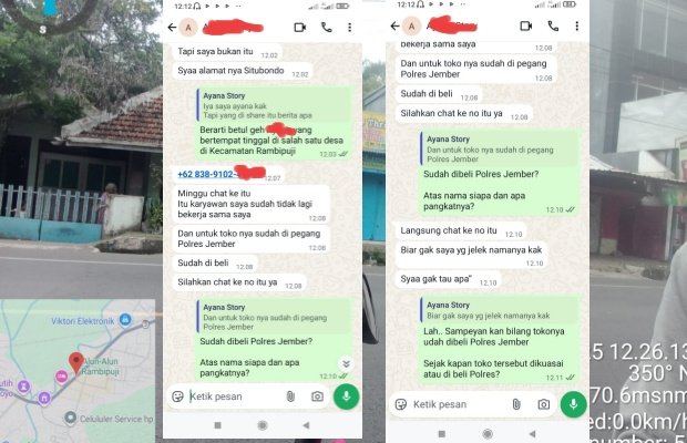 Foto: Screenshot Pernyataan AYN saat Kabiro Memoonline.co.id wilayah Jember 