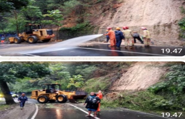 Foto: BPBD Kota Batu gerak cepat atasi longsor di Jalan Trunojoyo, Kota Batu