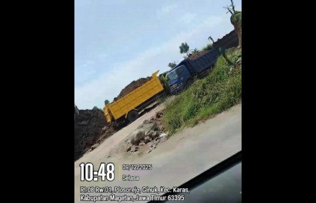 Foto: Aktivitas Galian C Diduga Ilegal di Karas Magetan 