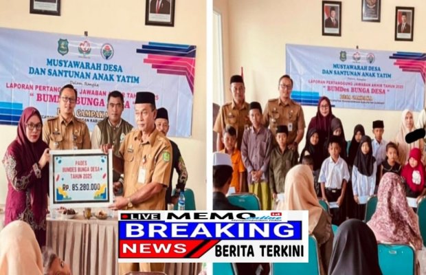 Foto: Laporan Pertanggung Jawaban Ahir Tahun 2025 Dan Santunan Anak Yatim BUMDes Bunga Desa Desa Campaka