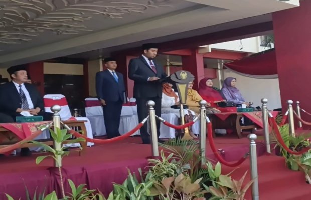 Foto: Bupati Sumenep Achmad Fauzi Wonsojudo saat memberikan sambutan di Peringatan Hari Lahir Pancasila ke- 81