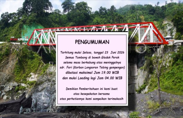 Foto : Edaran diterima media, Selasa (23/6/2026), berbackgroun Gladak Perak.
