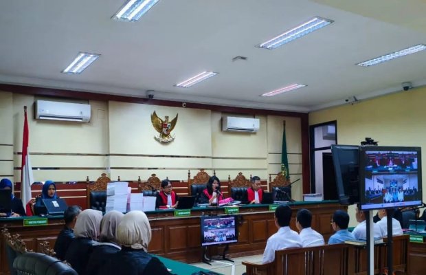 Foto: Suasana sidang Korupsi BSPS Sumenep 2024 di Kejati Jatim 