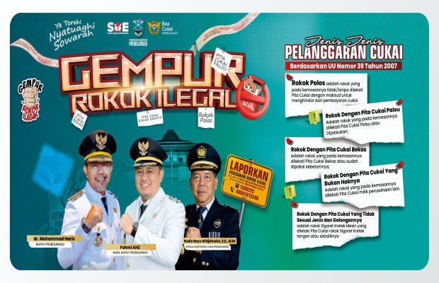 Foto: Benner ajakan GEMPUR ROKOK ILEGAL!