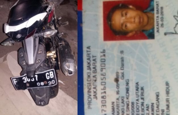 Foto: korban laka tunggal di Jalan Raya Kedoya Kebon Jeruk 