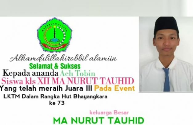 Foto: Ach. Tobin, siswa Madrasah Aliyah (MA)  Nurut Tauhid  sampang