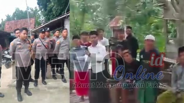 Foto : Warga desa Gunung Rancak geruduk sekretariat PPS setempat lagi dijaga ketat pihak kepolisian (Tangkapan layar)