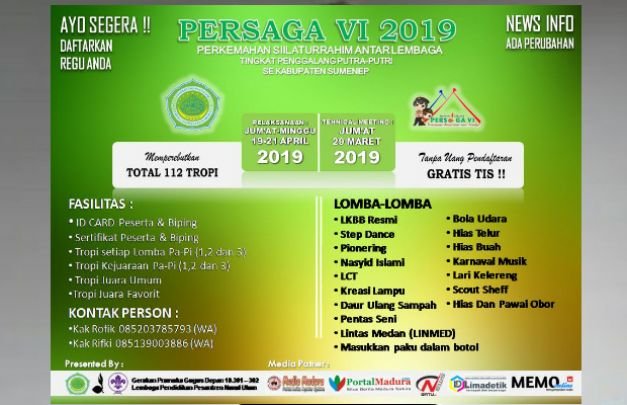 Foto: keterangan pendaftaran perkemahan