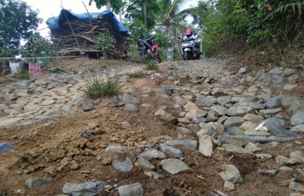 Foto: kondisi jalan rusak di Desa Silosanen Jember