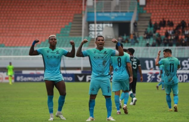 Foto: Selebrasi gol Alberto 'Beto' Goncalves 