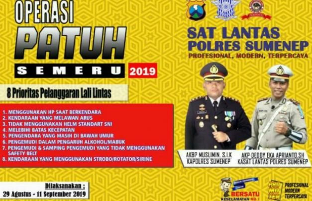 Foto: benner operasi patuh semeru 2019