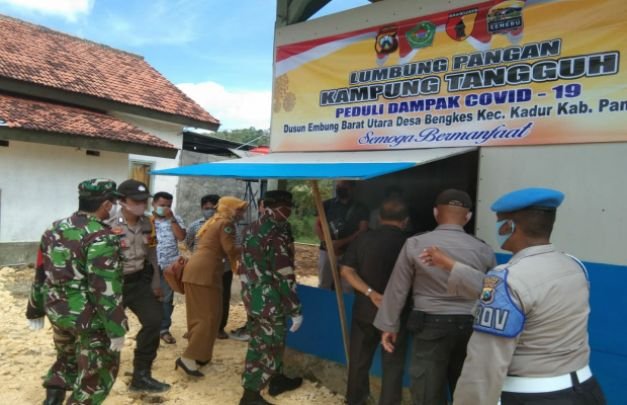 Forkopimka Saat Cek Lumbung Pangan Kampung Tangguh Peduli Covid 19 di Desa Bangkes