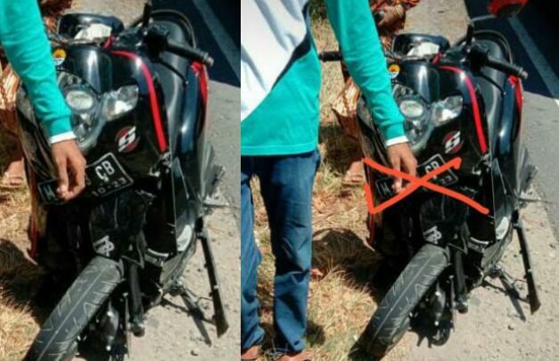 Foto: Kondisi Motor Saat Di TKP Tampak Ringsek Berat