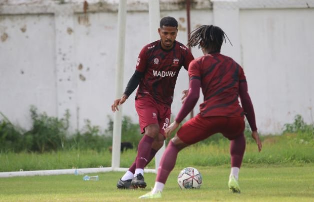 Foto: Pemain Madura United saat latihan persiapan 