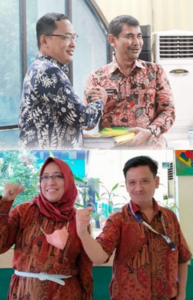 Foto: Sertijab Kadisdik, Kepala Sekolah dan Humas SMPN 1 Tamsel
