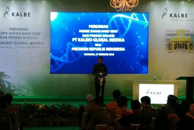 Foto: Presiden Jokowi saat Acara Peresmian PT. Kalbio Global Medika 