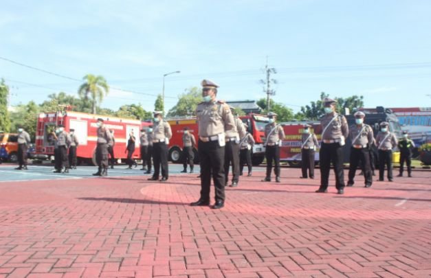 Foto : Sebelum Penyemprotan Diawali Apel Kesiapan Pasukan