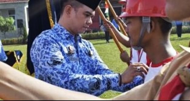 Foto: Kalapas Cikarang, Kadek Anton Budiharta saat Kukuhkan Pasukan Merah Putih Di Lapas Cikarang, Senin (21/5/2018).