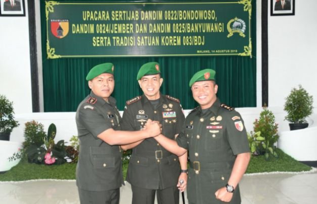 Foto: Tiga pejabat baru di Wilayah Korem 083/Baladhika Jaya