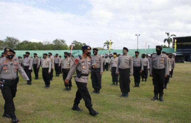 Foto: Suasana pelatihan apel Dalmas di Stadion Ach. Yani Pangligur Sumenep.