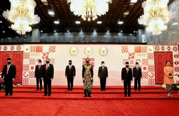 Foto : Presiden pada sidang tahunan MPR dan sidang bersama DPR dan DPD dalam rangka HUT ke-75 Proklamasi Kemerdekaan RI