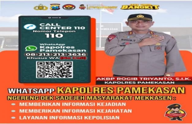 Pamflet yang tertera nomor WhatsApp Kapolres Pamekasan, AKBP Rogib Triyanto yang tersebar di berbagai platform media.