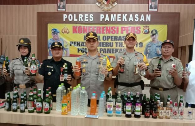 Foto: Polres Panekasan saat rilis hasil operasi pekat semeru 2019