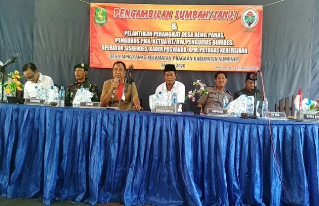Foto: acara pelantikan aparat desa dan PKK Desa Aeng Panas, Kecamatan Pragaan