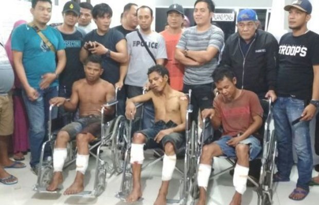 Foto: Tiga Pembobol Brankas Swalayan Misi Pasar Raya Antang usai di Dor Polisi