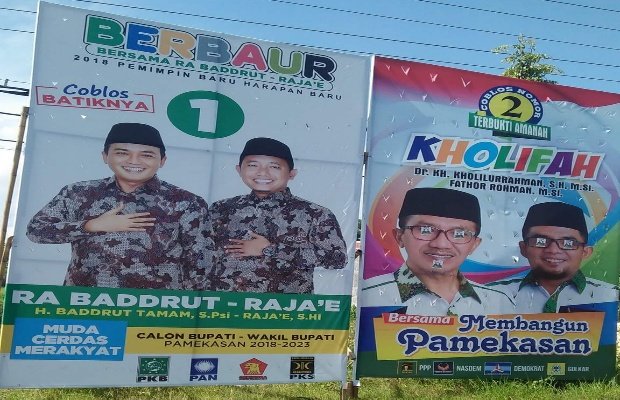 Foto: Benner Dua Paslon Pilkada pamekasan 2018