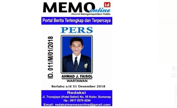 Foto: Faisol, wartawan memoonline.co.id saat melaporkan salah satu ketua Pokmas ke Mapolres Pamekasan