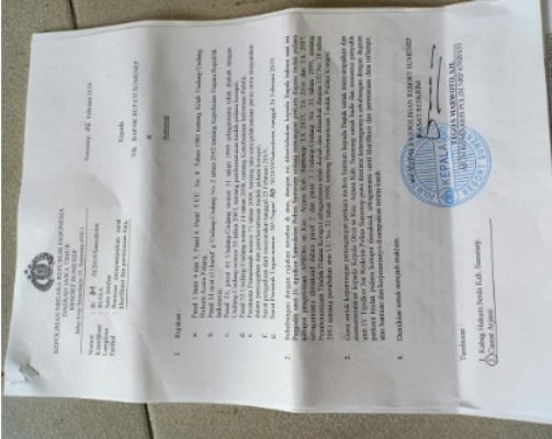 Foto: Bukti surat laporan dugaan korupsi DD/ADD di Arjasa Kangean