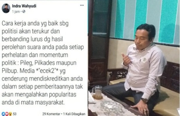 Foto: IndraWahyudi Pimpinan DPRD Sumenep bersama postingan nyinyirnya di medsos