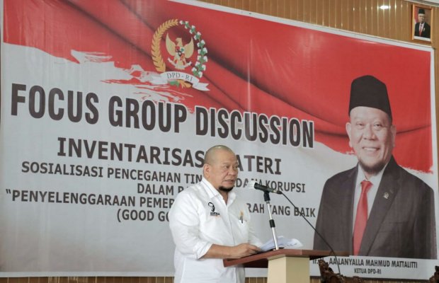 Foto : LaNyalla saat menjadi Keynote Speaker dalam FGD bersama KPK