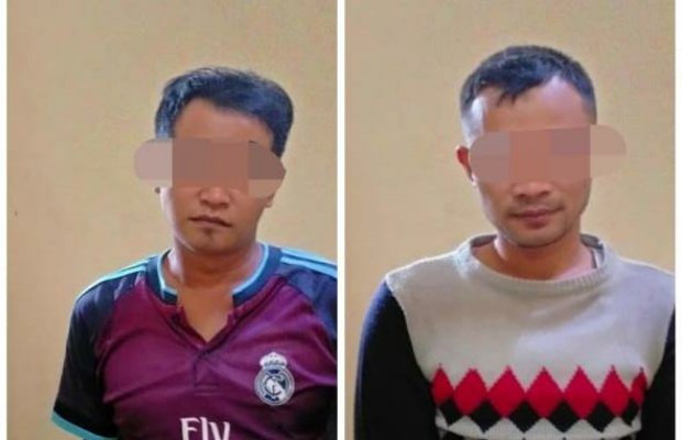 Foto: Dua oknum satpam PG Jatiroto yang ditangkap polisi