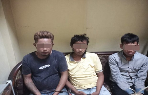 Foto: Tiga tersangka diamankan polisi