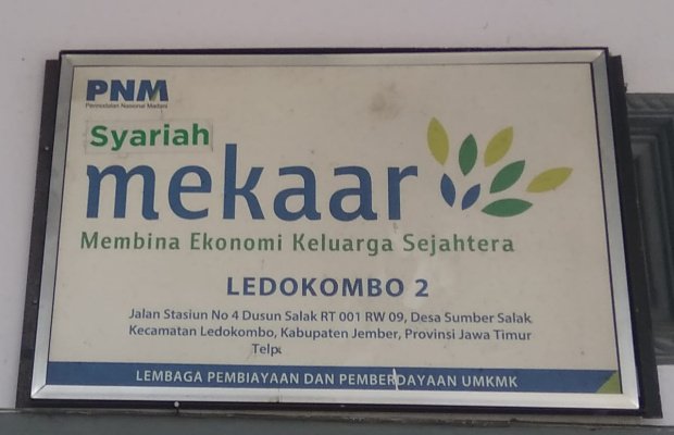 Foto : Kantor PNM Syariah Mekar, di Desa Sumbersalak, Kecamatan Ledokombo, Jember.