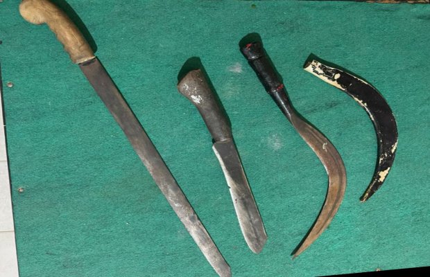 Foto: Tiga jenis senjata tajam yang digunakan tiga pemuda Sumenep membacok tetangganya