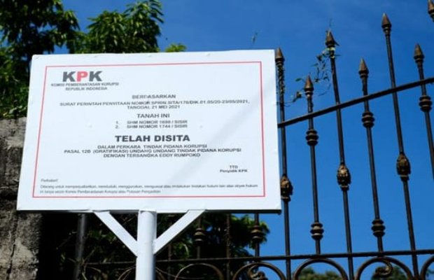Foto: Lahan yang berlokasi di Jalan Sultan Agung No. 7 Kelurahan Sisir, Kecamatan Batu, Kota Batu, yang disita KPK.