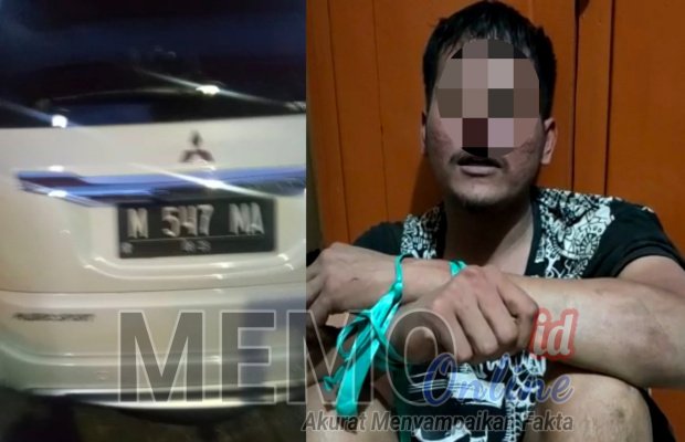 Foto : Pelaku dan mobil hasil pencurian berhasil diamankan polisi