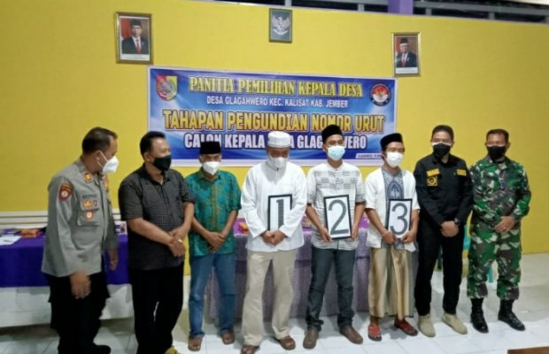 Foto: Tiga calon kepala Desa Glagah Wero Kecamatan Kalisat, Jember, Jatim.