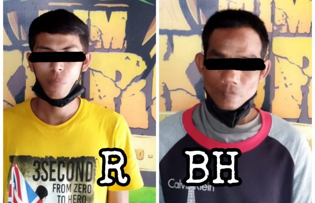 Foto : Kedua tersangka diamankan di Mapolres Lumajang.