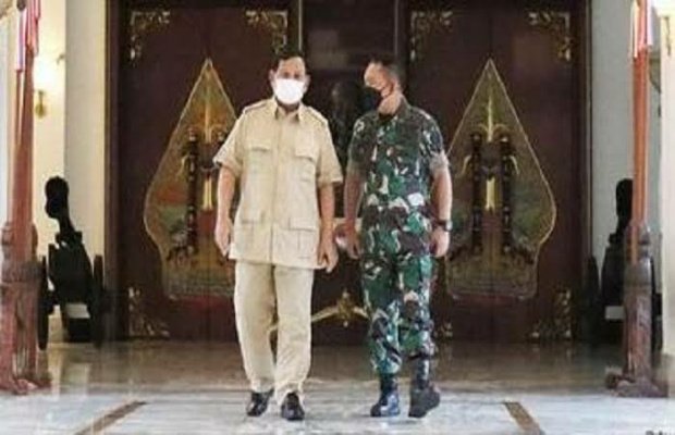 Foto: Menhan Prabowo bersama Kasad Dudung